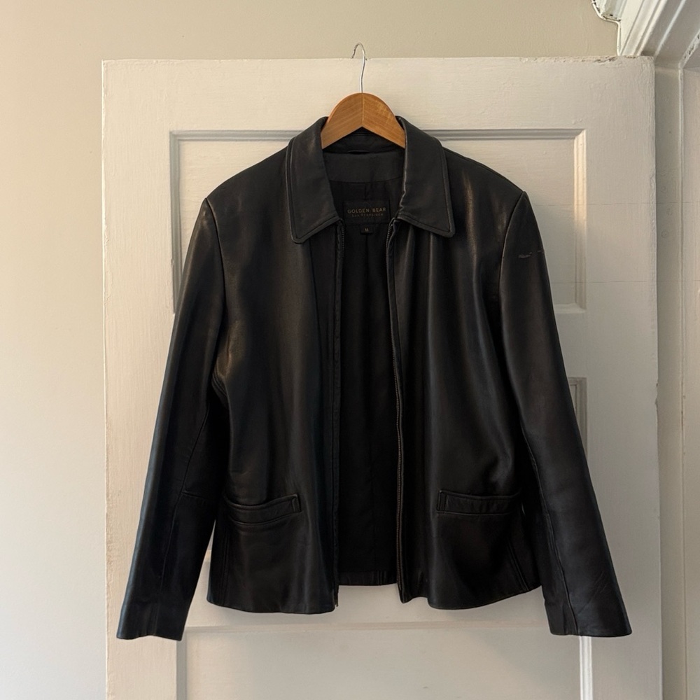 Vintage Black 100% Leather Jacket
